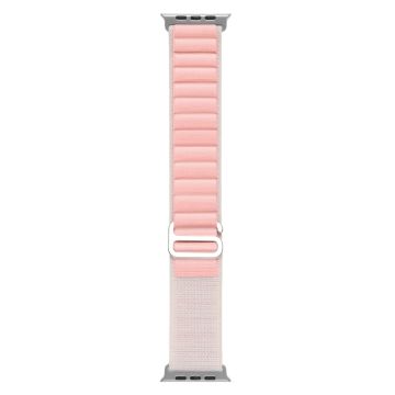 Nailonhihna Apple Watch Series 8 (45mm) / Watch Ultra - Valkoinen / Vaalea Pinkki