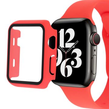 Apple Watch SE 2022 (40mm) suojakuori karkaistulla lasisuojalla - Punainen