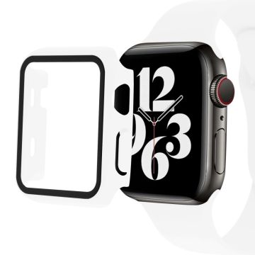 Apple Watch SE 2022 (40mm) suojakuori karkaistulla lasisuojalla - Valkoinen