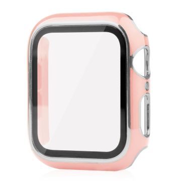 Apple Watch SE 2022 (40mm) kaksivärinen galvanoitu suojus karkaistulla lasilla - Pinkki / Hopea