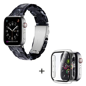 Apple Watch SE 2022 (40mm) 3 helmen hartsityylinen kelloranneke kirkkaalla suojuksella - Musta Mix