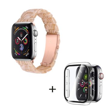 Apple Watch SE 2022 (40mm) 3 helmen hartsityylinen kelloranneke kirkkaalla suojuksella - Silkki Valkoinen