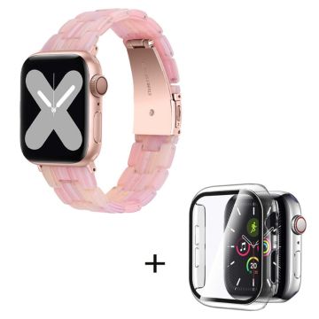 Apple Watch SE 2022 (40mm) 3 helmen hartsityylinen kelloranneke kirkkaalla suojuksella - Silkki Vaaleanpunainen