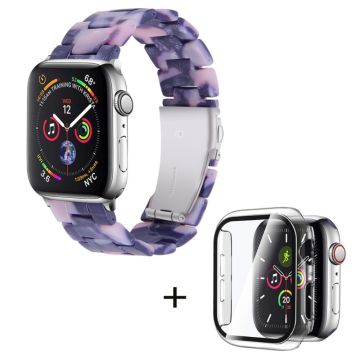 Apple Watch SE 2022 (40mm) 3 helmen hartsityylinen kelloranneke kirkkaalla suojuksella - Musta / Pinkki