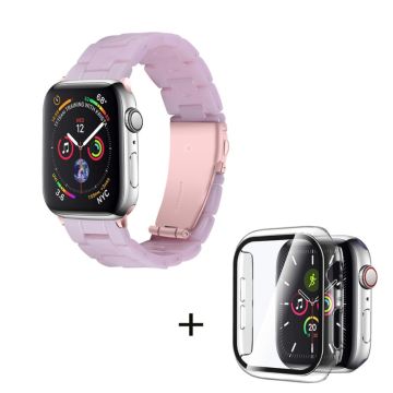 Apple Watch SE 2022 (40mm) 3 helmen hartsityylinen kelloranneke kirkkaalla suojuksella - Vaaleanvioletti