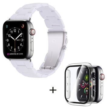 Apple Watch SE 2022 (40mm) 3 helmen hartsityylinen kelloranneke kirkkaalla suojuksella - Valkoinen