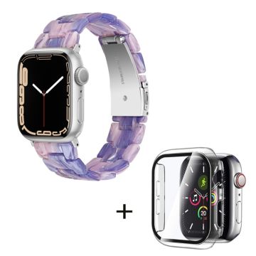 Apple Watch SE 2022 (40mm) 3 helmen hartsityylinen kelloranneke kirkkaalla suojuksella - Violetti Vaaleanpunainen Mix