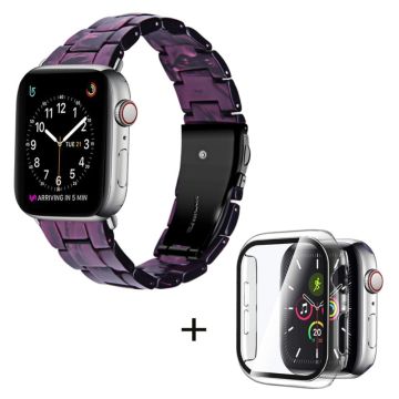 Apple Watch SE 2022 (40mm) 3 helmen hartsityylinen kelloranneke kirkkaalla suojuksella - Violetti