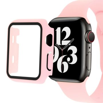 Apple Watch SE 2022 (44mm) suojakuori karkaistulla lasisuojalla - Syvä Vaaleanpunainen