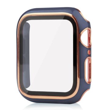 Apple Watch SE 2022 (44mm) kaksivärinen galvanoitu suojus karkaistulla lasilla - Sininen / Kulta