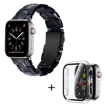 Apple Watch SE 2022 (44mm) 3 helmen hartsityylinen kelloranneke kirkkaalla suojuksella - Musta Mix