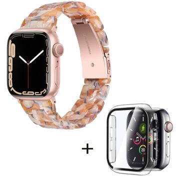 Apple Watch SE 2022 (44mm) 3 helmen hartsityylinen kelloranneke kirkkaalla suojuksella - Keltainen Sekoitus