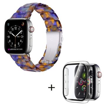 Apple Watch SE 2022 (44mm) 3 helmen hartsityylinen kelloranneke kirkkaalla suojuksella - Valtameren Sininen