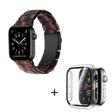 Apple Watch SE 2022 (44mm) 3 helmen hartsityylinen kelloranneke kirkkaalla suojuksella - Suklaa Väri