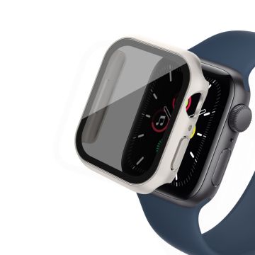 Apple Watch SE 2022 (44mm) suojakuori karkaistulla lasilla - Hopea