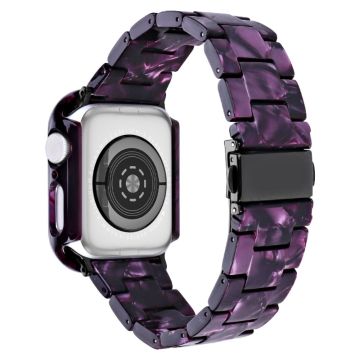 Apple Watch SE 2022 (44mm) / SE / 6 / 5 / 4 hartsityylinen ranneke suojuksella - Violetti