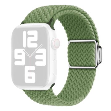 Apple Watch Series 9 45mm / Ultra 2 nylonista valmistettu punottu hihna - Vihreä