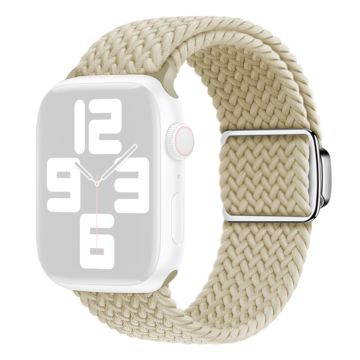 Apple Watch Series 9 45mm / Ultra 2 nylonista valmistettu punottu hihna - Starlight