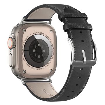 DUX DUCIS YS Apple Watch Series 9 45mm / Ultra 2 naudannahkaranneke - Musta