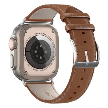 DUX DUCIS YS Apple Watch Series 9 45mm / Ultra 2 naudannahkaranneke - Ruskea