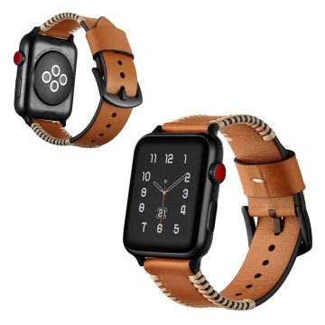 Apple Watch Series 5 40mm Cool Ridge -nahkanauha - Keltainen