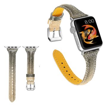 Apple Watch Series 5 40mm bling aito nahkakellonauha - Ruusukulta