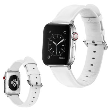 Apple Watch Series 5 40mm aitoa nahkaa oleva ranneke - Valkoinen