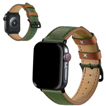 Apple Watch Series 5 40mm kontrasti aitoa nahkaa - Vihreä / Vihreä