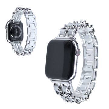 Apple Watch Series 5 40mm tyylikäs kuvioitu kellonauha - Hopea