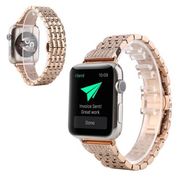 Apple Watch Series 5 / 4 40mm strassikoristeinen kellonauha - Ruusukulta