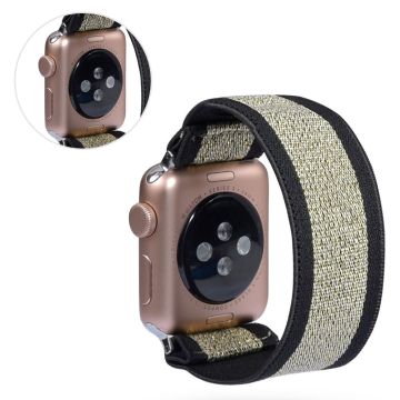 Apple Watch Series 5 / 4 40mm nailon kellonauha - Musta / Kulta