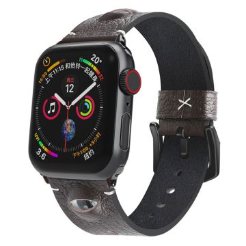 Apple Watch Series 6 / 5 40mm tyylikäs aidosta nahasta valmistettu ranneke - Tumma Violetti