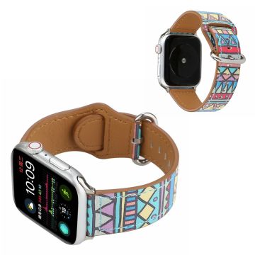 Apple Watch Series 6 / 5 44mm kuvioitu aito nahkainen ranneke - Kolmio