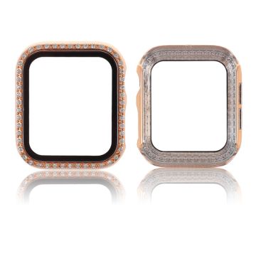 Apple Watch Series 6 / 5 44mm strassikoristeinen kehys karkaistulla lasilla - Ruusukulta