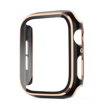 HAT-PRINCE Apple Watch Series 6 / 5 44mm viileä suojus karkaistulla lasilla - Musta / Samppanja