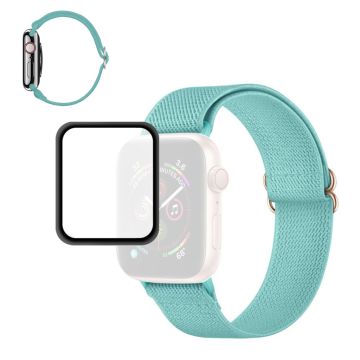 ENKAY Apple Watch 44mm elastinen kellohihna + näytönsuoja - Syaani