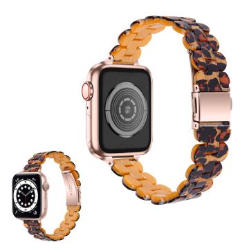 Apple Watch 42mm - 44mm tyylikäs hartsikellon ranneke - Leopardikuvio