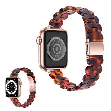 Apple Watch 42mm - 44mm tyylikäs hartsikellon ranneke - Kilpikonnankuori Väri