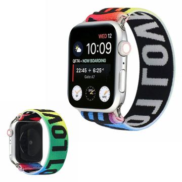 Apple Watch Series 6 / 5 40mm joustava kellonauha - Sateenkaari Rakkaus