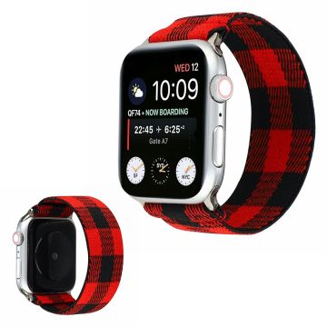 Apple Watch Series 6 / 5 40mm joustava kellonauha - Punainen Ruutukuvio