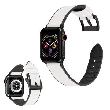 Apple Watch Series 6 / 5 40mm kuvioitu nahkakellon ranneke - Valkoinen