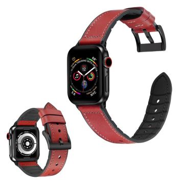 Apple Watch Series 6 / 5 40mm kuvioitu nahkakellon ranneke - Punainen