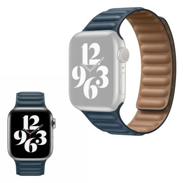 Apple Watch Series 6 / 5 40mm tyylikäs nahkakellon ranneke - Indigonsininen