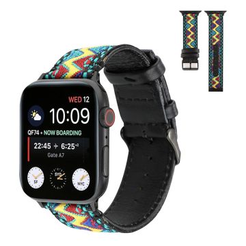 Apple Watch Series 6 / 5 40mm etnisestä aidosta nahasta valmistettu kellonauha - Monivärinen