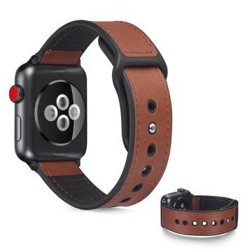 Apple Watch Series 6 / 5 40mm tyylikäs nahkakellon ranneke - Tumman Ruskea