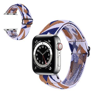 Apple Watch Series 6 / 5 40mm nylonkuvioinen kellonauha - Ruskean Palasia Ja Sininen