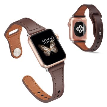 Apple Watch Series 6 / 5 40mm viileä aitoa nahkaa oleva ranneke - Kahvi