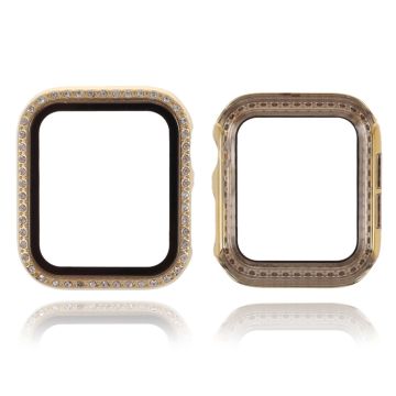 Apple Watch Series 6 / 5 40mm Strassikoristeinen koristekehys karkaistulla lasilla - Kulta