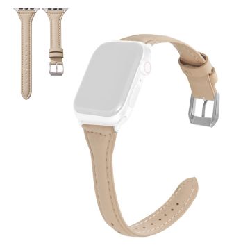 Apple Watch Series 6 / 5 40mm yksinkertainen nahkanauha - Khaki