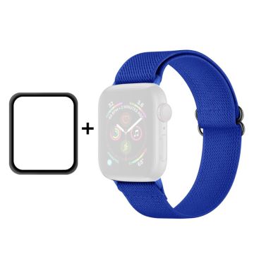 ENKAY Apple Watch 40mm elastinen kellohihna + näytönsuoja - Sininen